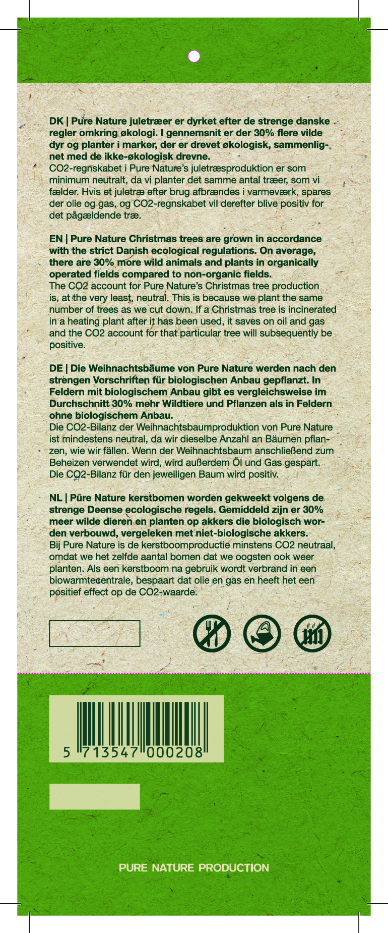 Rückseite des Etiketts für Silber-Qualität